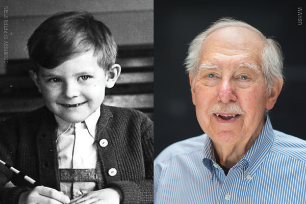 Photos: Holocaust survivor Peter Stein in 1942 (courtesy of Peter Stein) and as an adult today. US Holocaust Memorial Museum