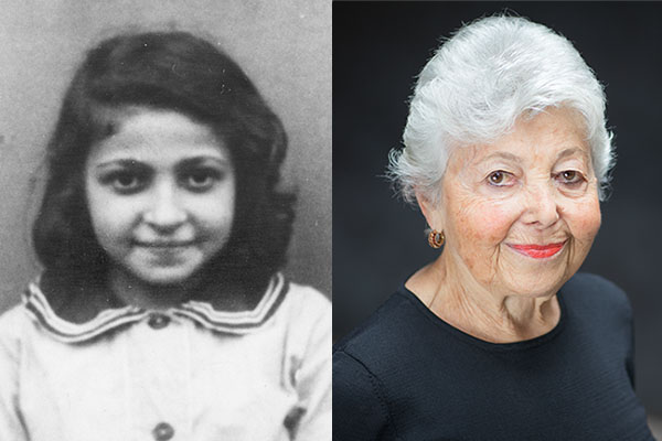 Holocaust survivor Rose-Helene Spreiregen in 1937 (courtesy of Rose-Helene Spreiregen) and as an adult, today. US Holocaust Memorial Museum
