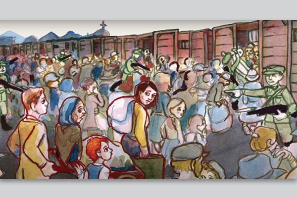Illustration by Miriam Libicki for But I Live, Three Stories of Child Survivors of the Holocaust. Courtesy of the artist