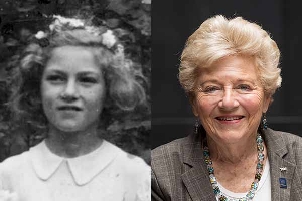 Holocaust survivor Halina Peabody at age 10, August 14, 1943 (courtesy of Halina Peabody) and as an adult, today. US Holocaust Memorial Museum