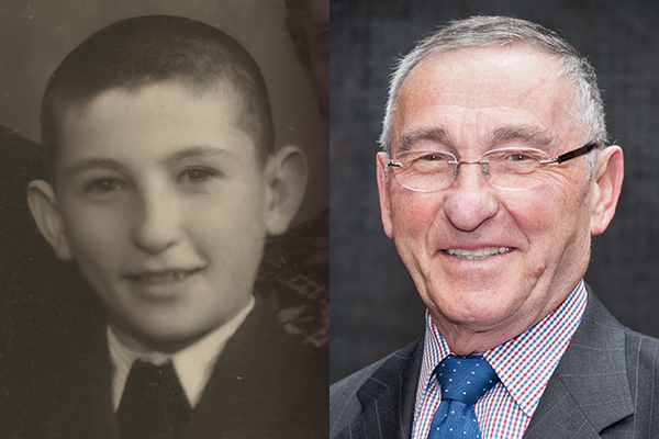Holocaust survivor Nat Shaffir as a child (courtesy of Nat Shaffir) and as an adult, today. US Holocaust Memorial Museum