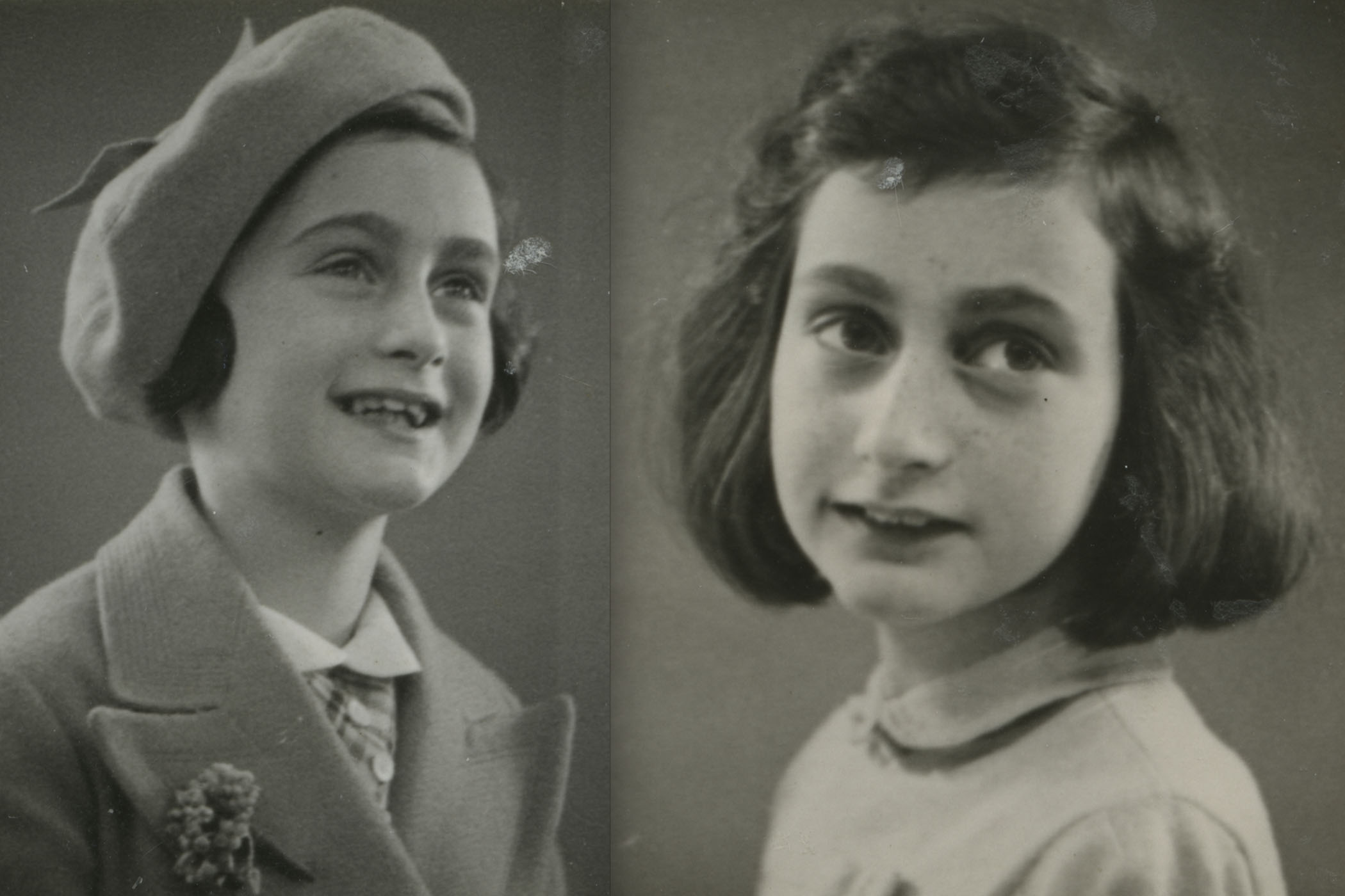 Anne Frank in 1937 and 1940.