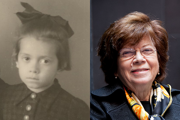 Photos: Holocaust survivor Theodora Klayman in 1943 (courtesy of Theodora Klayman) and as an adult, today. US Holocaust Memorial Museum